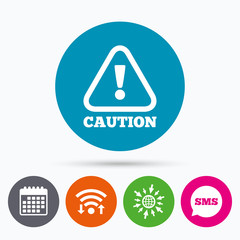 Attention caution sign icon. Exclamation mark.