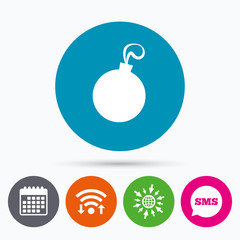 Christmas ball sign icon. Holidays button.