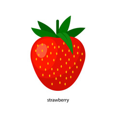 Red fresh strawberry with green tail