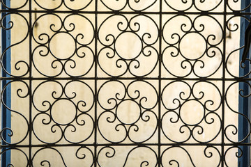 Traditional wrought iron window, Tangier, Morocco
