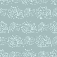 Seamless pattern with decorative shells