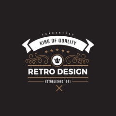 Vintage Label Badge Logo vector elements frame Luxury Retro