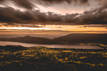Aix-les-Bains by night. View from Mont Revard in Savoie