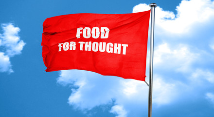 food for thought, 3D rendering, a red waving flag