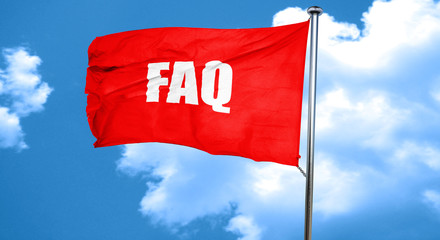 faq, 3D rendering, a red waving flag