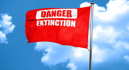 apocalypse danger background, 3D rendering, a red waving flag