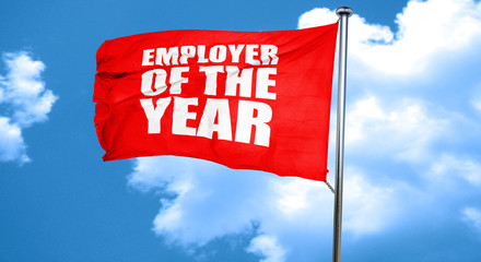 employer of the year, 3D rendering, a red waving flag