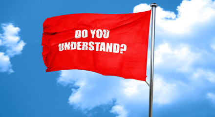 do you understand, 3D rendering, a red waving flag