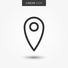 Map pin icon vector illustration. Isolated location pin symbol.
