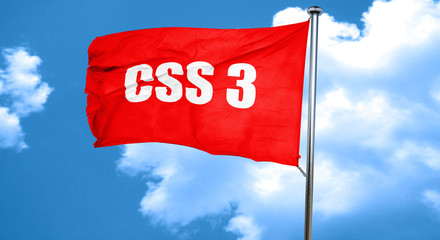 css 3, 3D rendering, a red waving flag
