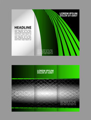 Brochure mock up design template for business, education, advertisement. Trifold booklet editable printable vector illustration

