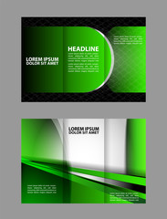 Brochure mock up design template for business, education, advertisement. Trifold booklet editable printable vector illustration. 
