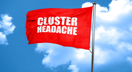 cluster headache, 3D rendering, a red waving flag