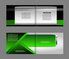 Empty bi-fold brochure template design 
