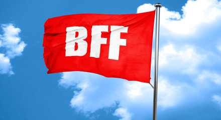 bff, 3D rendering, a red waving flag