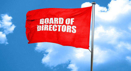 board of directors, 3D rendering, a red waving flag