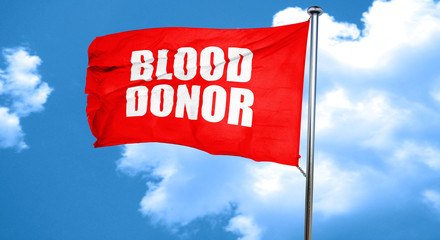 blood donor, 3D rendering, a red waving flag