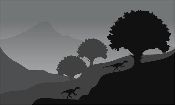 eoraptor in hills scenery