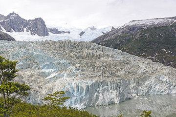Looking down on an Alpine Glacier