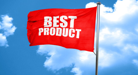 best product, 3D rendering, a red waving flag