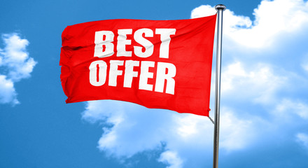 best offer, 3D rendering, a red waving flag