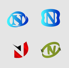 Letter N logo. Alphabet vector logotype design.
