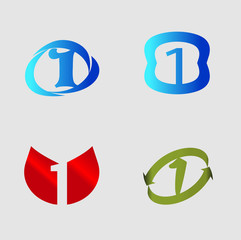 1 alphabet font number abstract, logo, symbol, icon, graphic, vector
