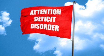 Attention deficit disorder, 3D rendering, a red waving flag