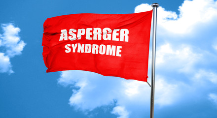 Asperger syndrome background, 3D rendering, a red waving flag