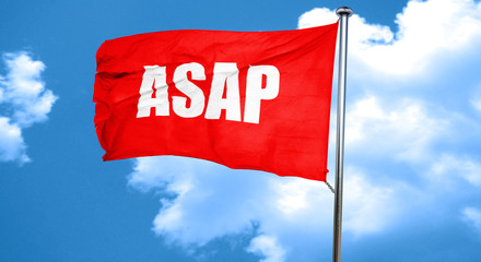 asap, 3D rendering, a red waving flag