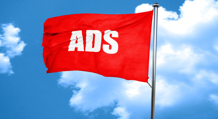 ads, 3D rendering, a red waving flag