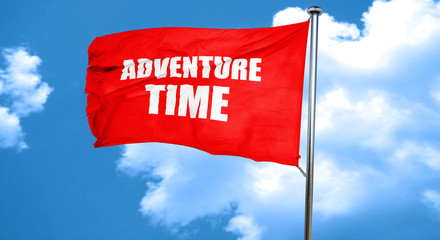 adventure time, 3D rendering, a red waving flag