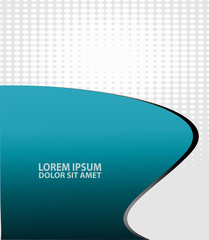 Template flyer background for business design in A4 size,  blue turquoise circle curve element with black space,&nbsp;
