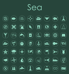 Set of sea simple icons