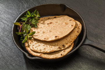 チャパティと南インドカレー chapati and curry set meal
