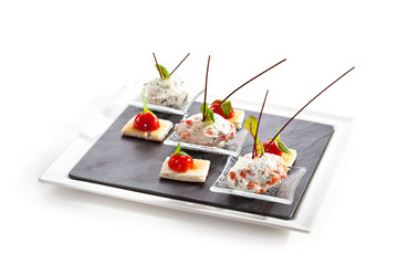 Cream Cheese with Salmon, Tomato and Herb