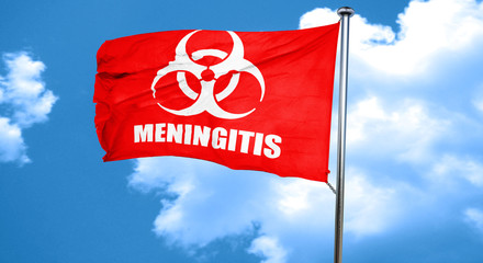 Meningitis virus concept background, 3D rendering, a red waving 