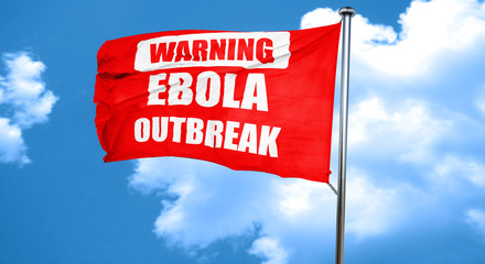 Ebola outbreak concept background, 3D rendering, a red waving fl