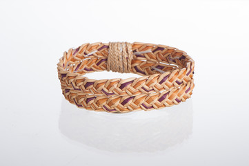 wristband made from woven straw