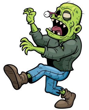 Vector illustration of Cartoon zombie walking