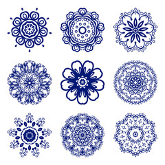 Set Mandalas. Round Ornament Pattern