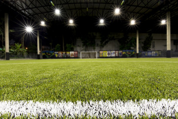 Night Time at Football field indoor of Thailand