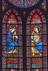 Jesus Mary Paris Stained Glass Notre Dame Cathedral Paris France