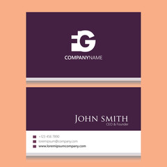 Fototapeta premium FG Logo | Business Card Template | Vector Graphic Branding Letter Element Combination | White Background Abstract Design Colorful Object | Negative Space Style