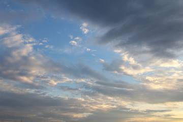 Natural background of the colorful sky and cloud, During the time sunrise and sunset.