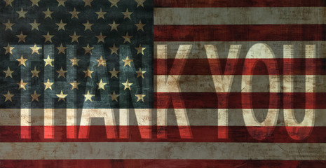 thank you on vintage usa flag