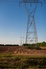 High Voltage Power Lines Farm 