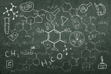 Hand drawn chemistry set