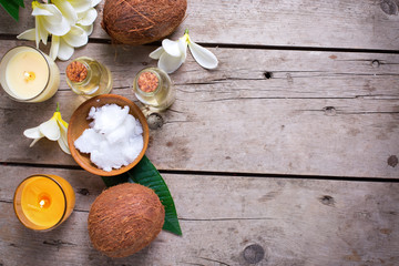 Coconut spa setting.