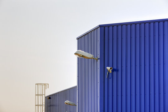 Supermarket blue exterior